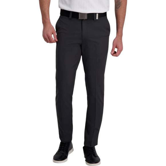 NEW HAGGAR CLOTHING plain solid heather slim fit pants in dark heather grey - Picture 1 of 3